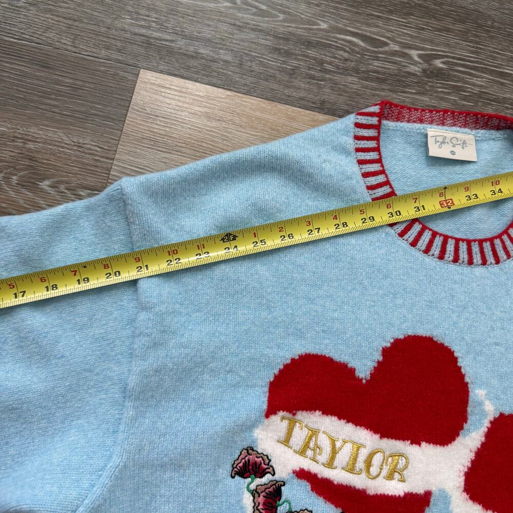 Taylor Swift Blue Sweater Hearts TS Logo 2XL - Picture 13 of 13